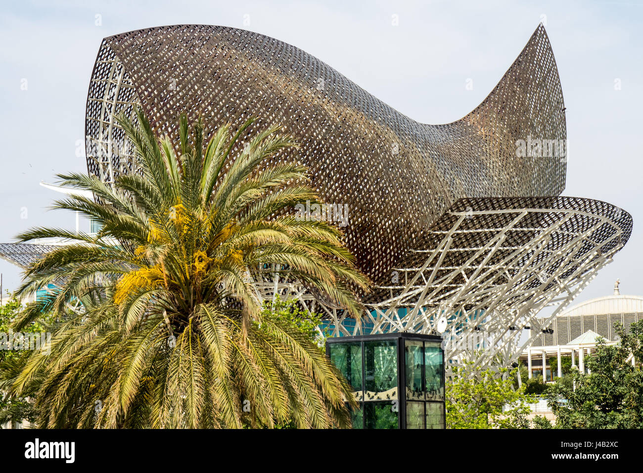 Architect Frank Gehry's fish sculpture, El Peix, in Barcelona, Spain. Stock Photo