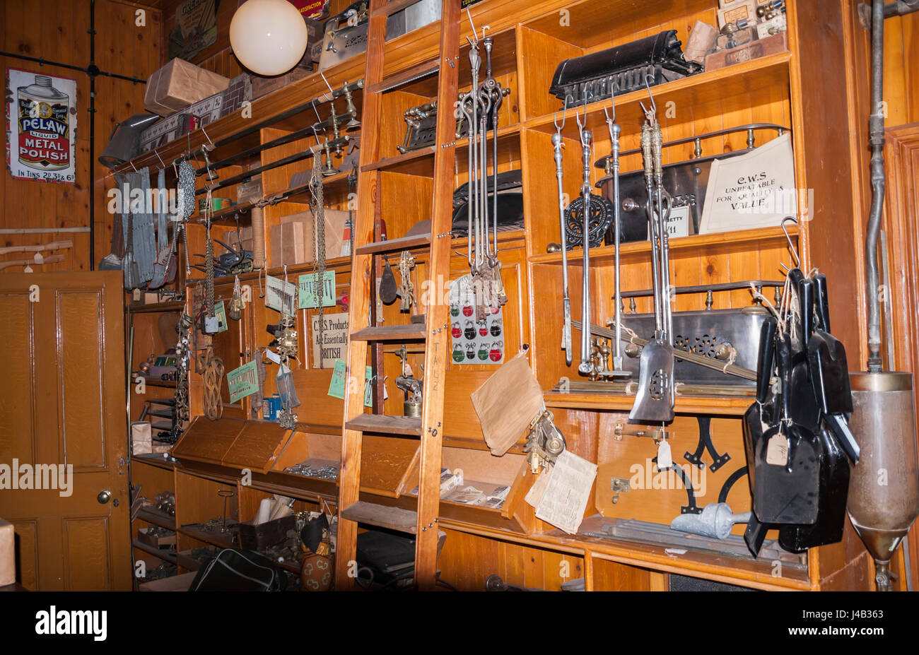 Hardware department at the Co-operative store at Beamish Museum,England,UK Stock Photo