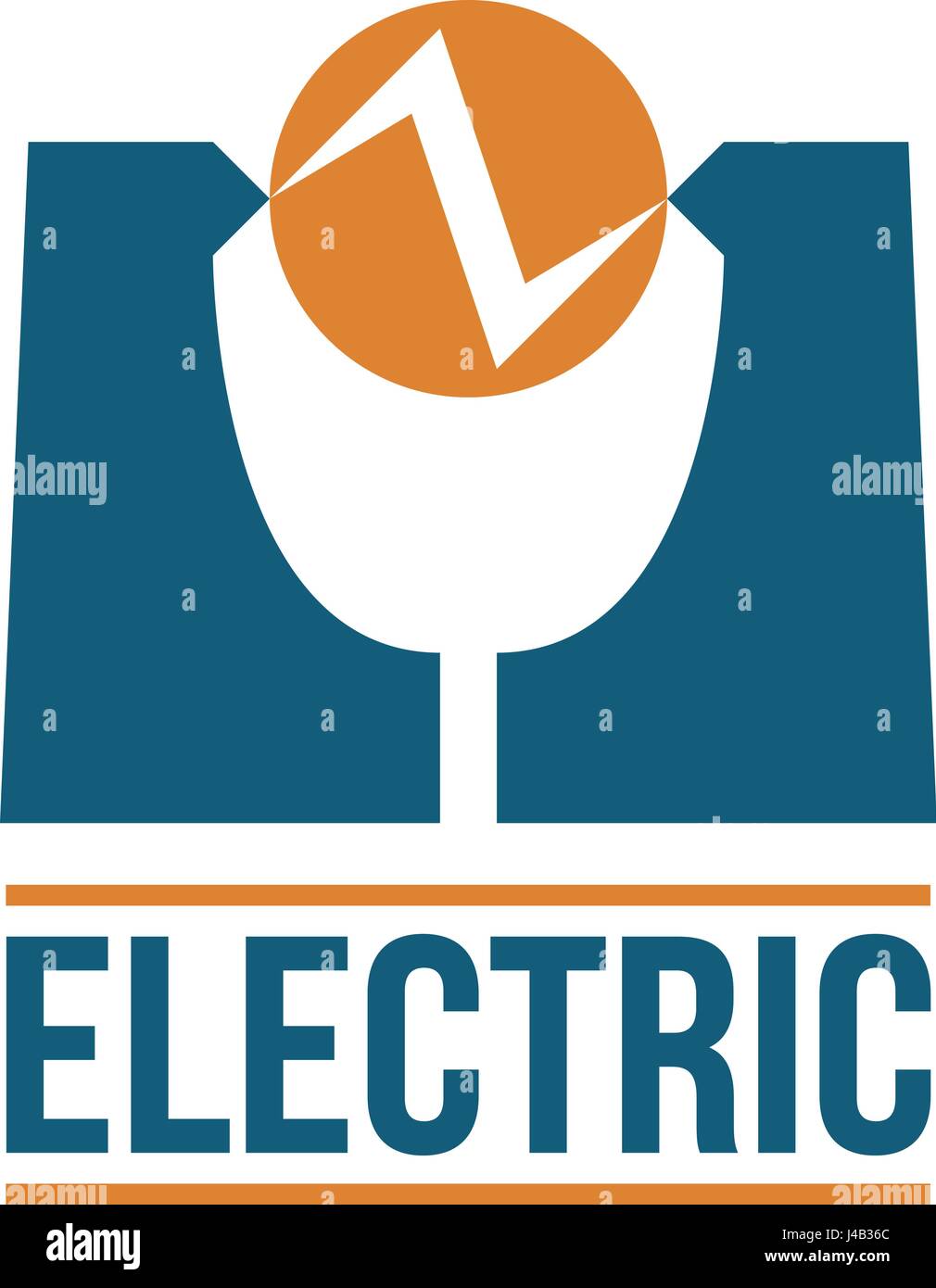 Creative electrical vector logo design. Electric discharge between
