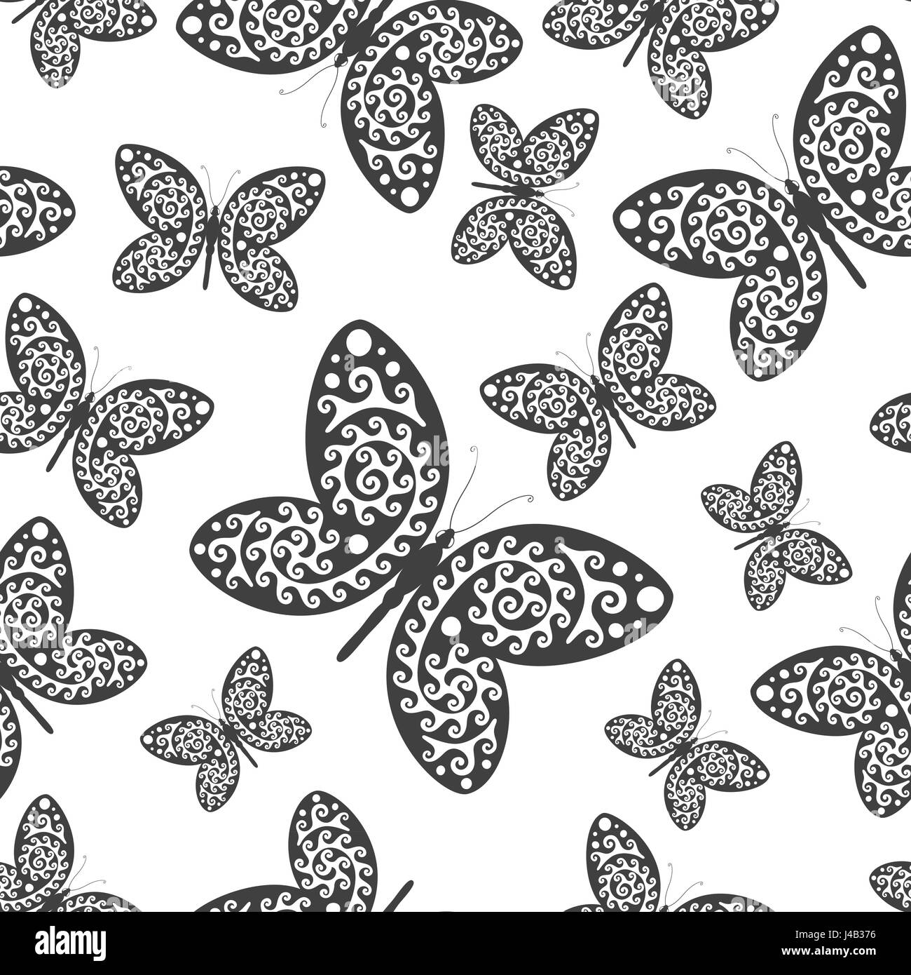 Seamless pattern with butterflies Stock Vector Image & Art - Alamy