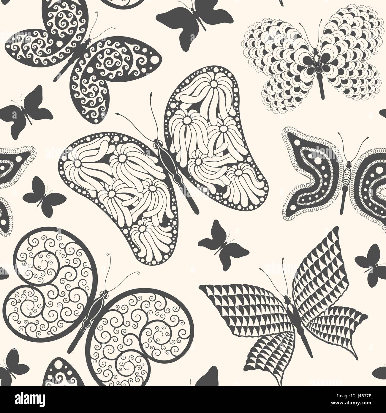 Seamless pattern with butterflies Stock Vector Image & Art - Alamy
