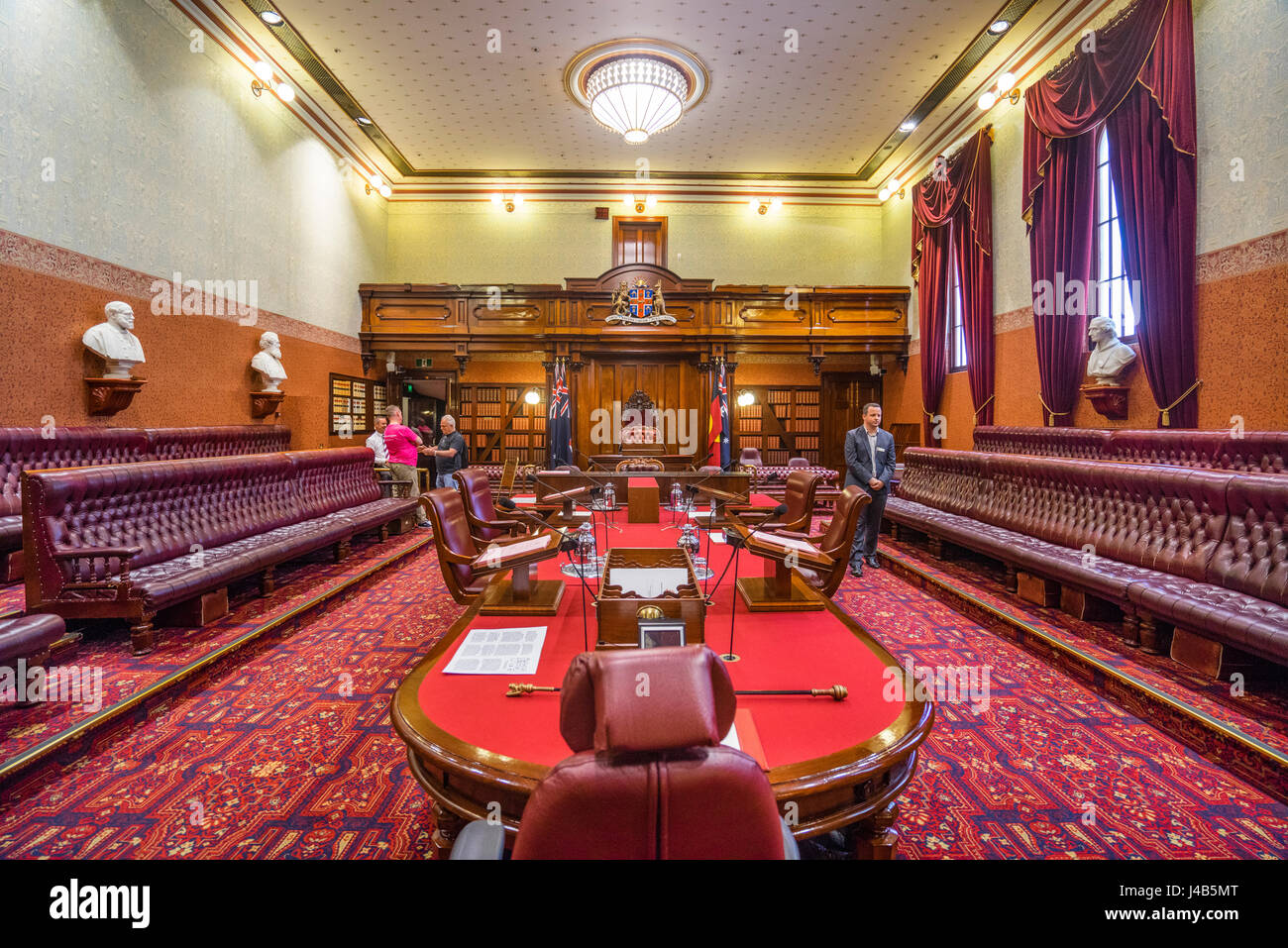 Australia, New South Wales, Sydney, the upper house Legislative Council Chamber of the New South Wales Parliament during Open Sydney Stock Photo