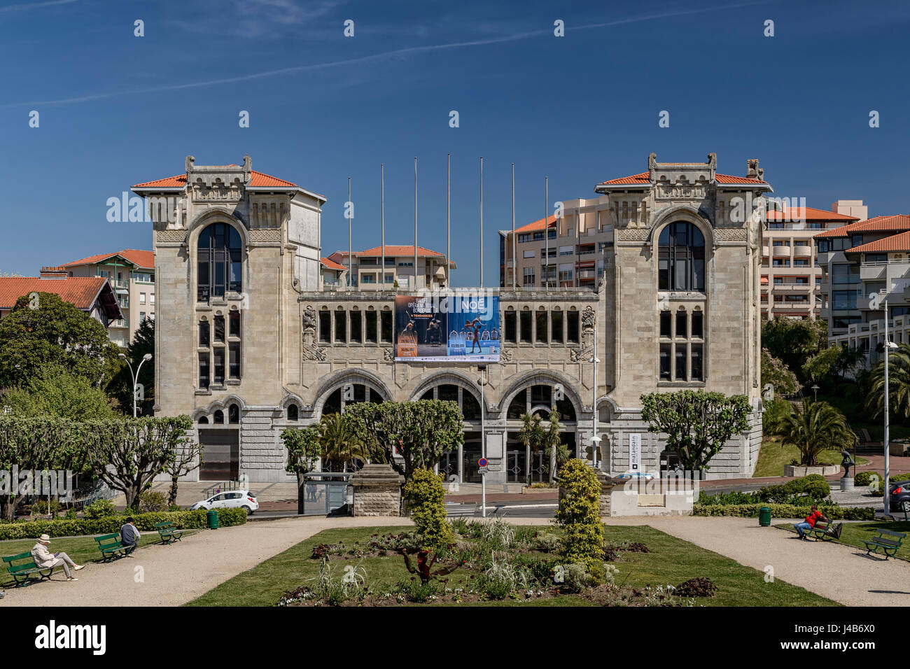 Former railway station of Biarritz, Gare du Midi, modernist style is  theater and congress center, France, Europe Stock Photo - Alamy