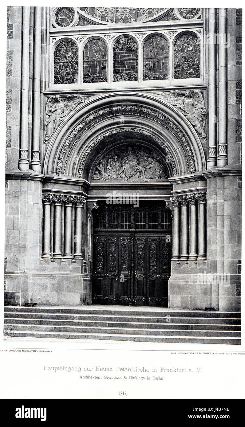 Peterskirche Frankfurt am Main Architekten Grisebach & Dinklage in Berlin, Eingang, Tafel 86, Kick Jahrgang II Stock Photo
