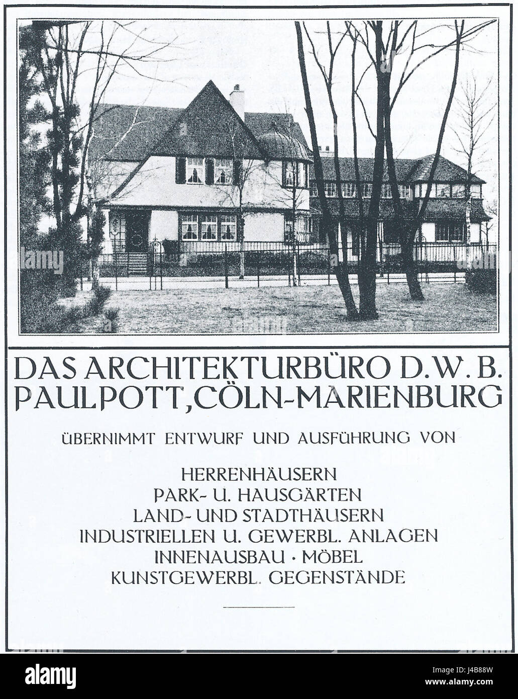 Paul Pott, Werbung des Architekten, 1913 Stock Photo