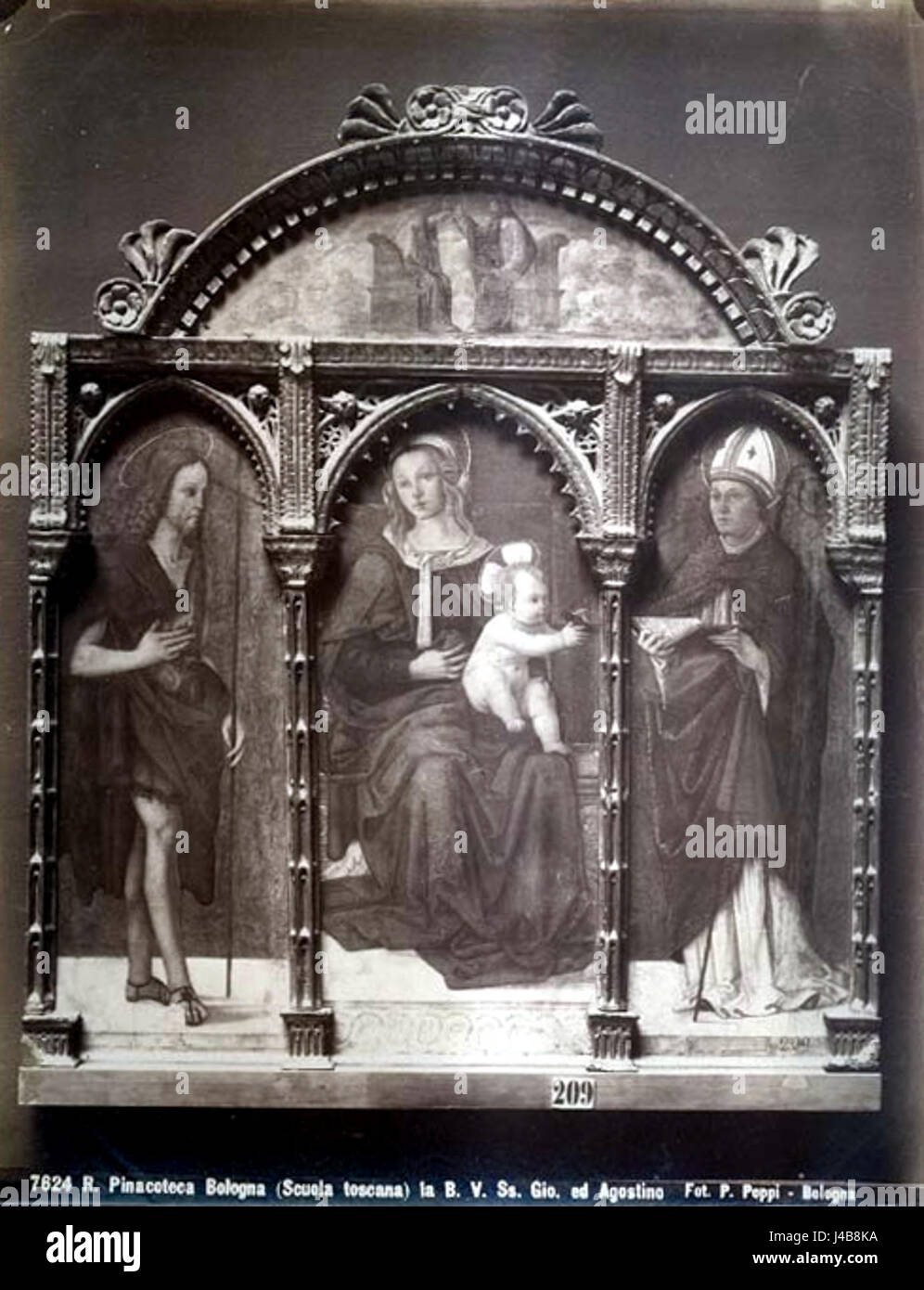 Poppi, Pietro (1833 1914)   n. 7624   R. Pinacoteca Bologna (Scuola toscana) La Beata Vergine e i Ss. Giovanni ed Agostino Stock Photo