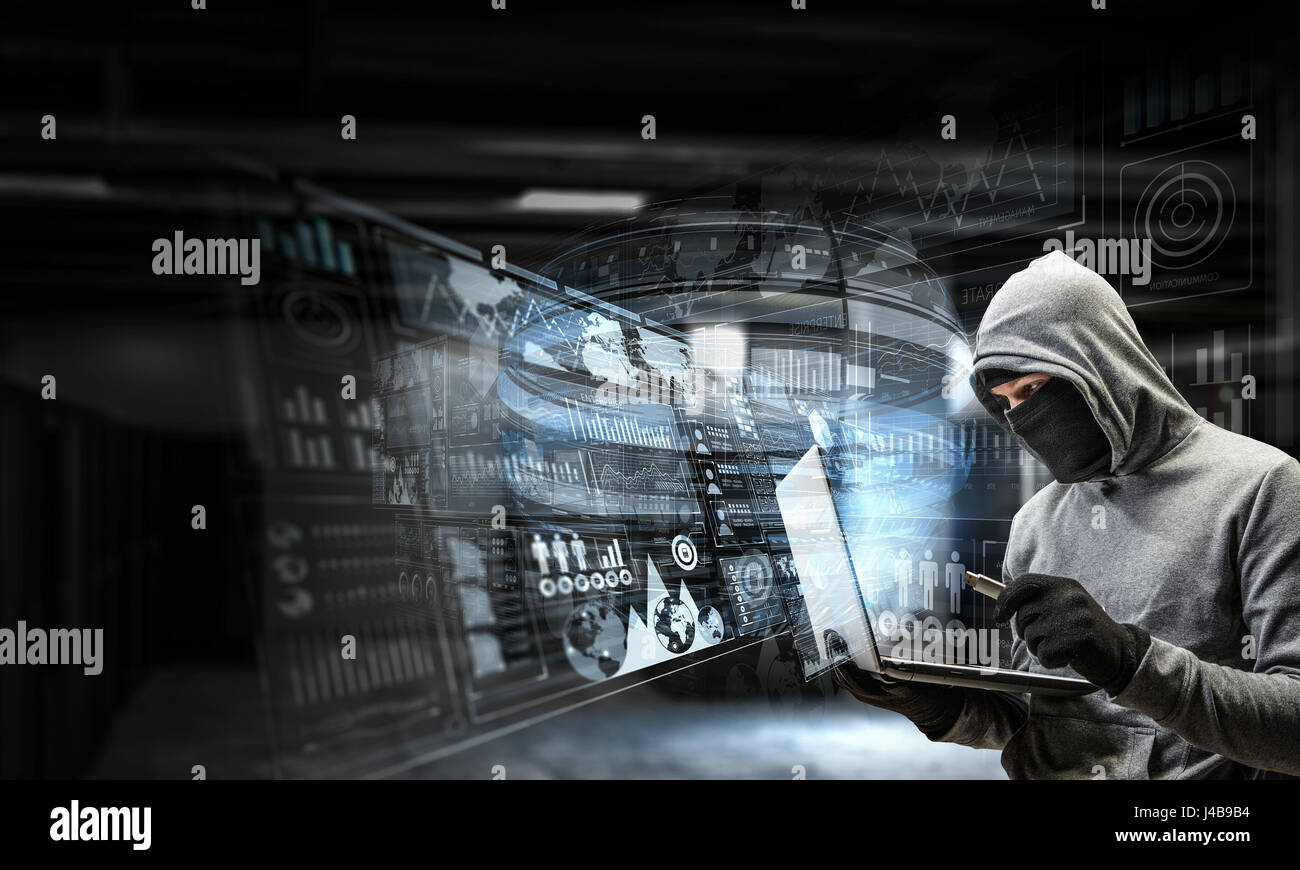 Networking Crime Network security and privacy crime. Mixed media Stock Photo - Alamy