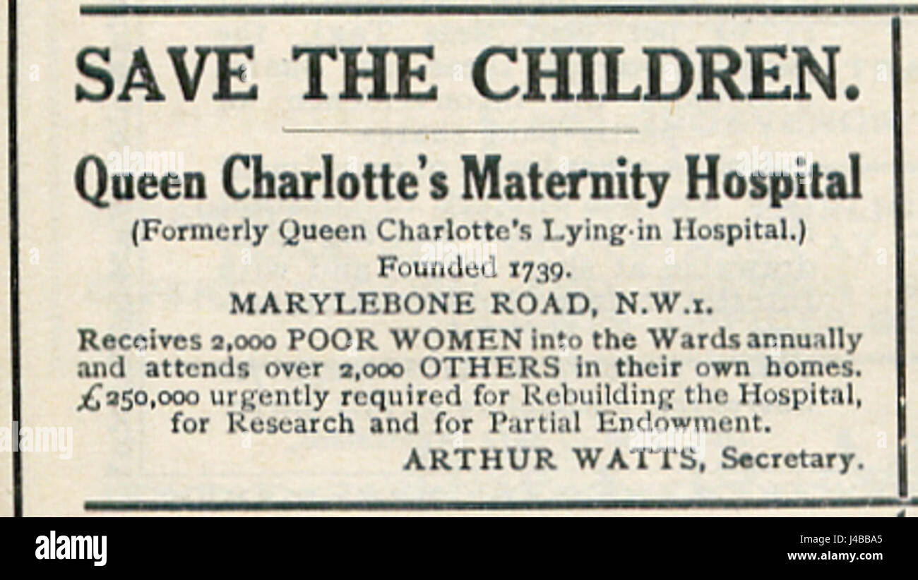 Queen Charlottes Hospital 1931 appeal Stock Photo Alamy