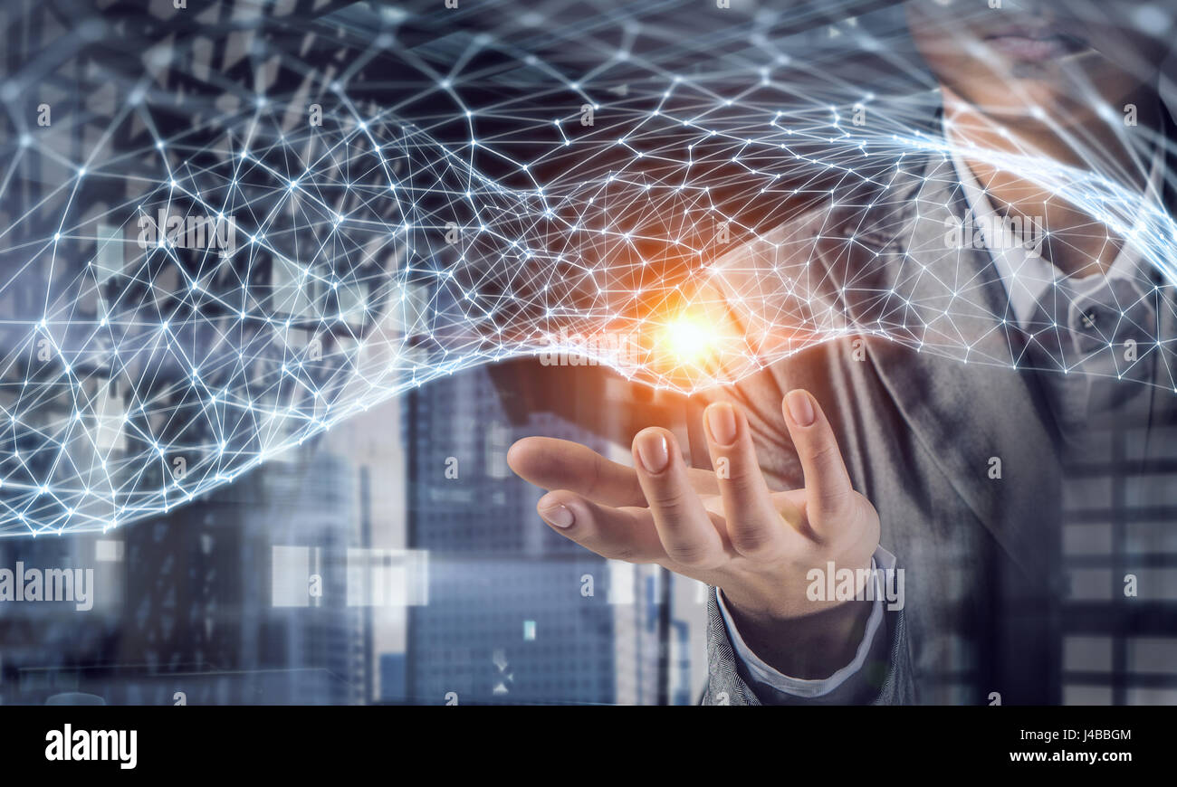 Wireless connection futuristic concept Stock Photo - Alamy