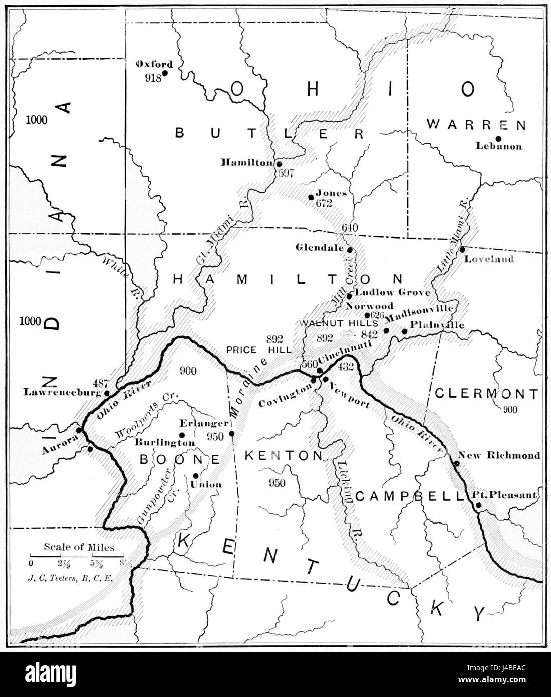 PSM V45 D205 Map of partially filled glacial channel of the ohio river ...