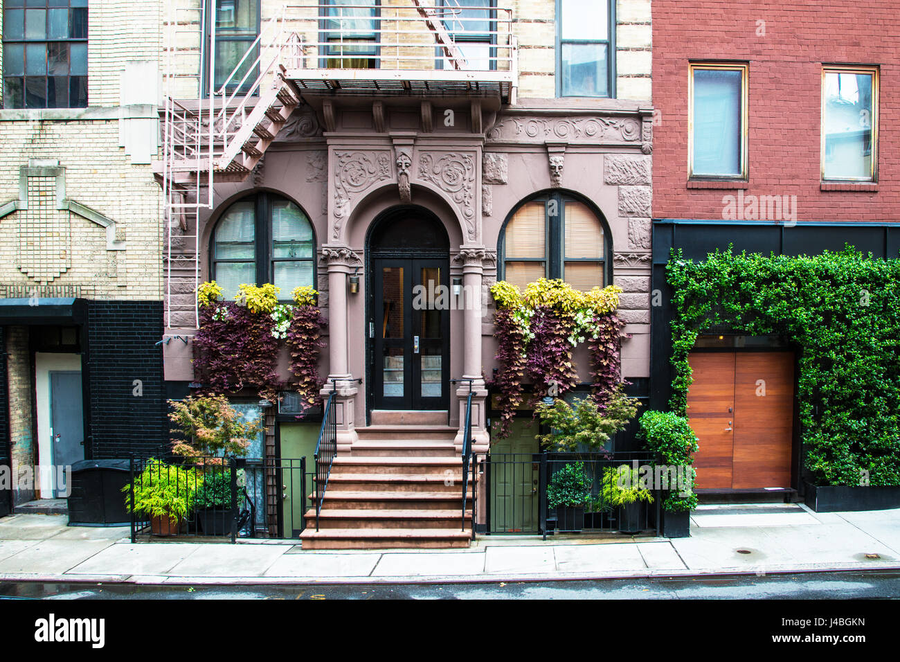 Old apartment buildings in Greenwich Village, New York City Stock Photo