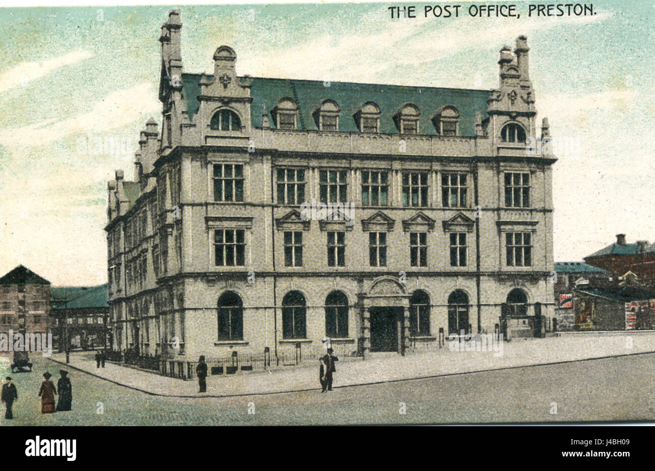 Postcard view of the former Preston Post Office Stock Photo Alamy