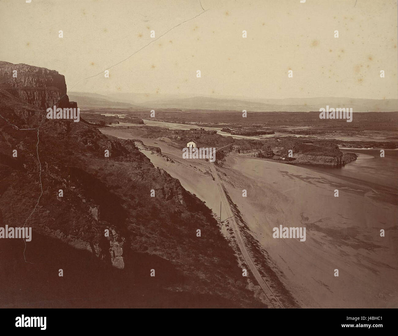 Train In 1867 The Portage Railroad at the Dalles in 1867 offers a historical ...