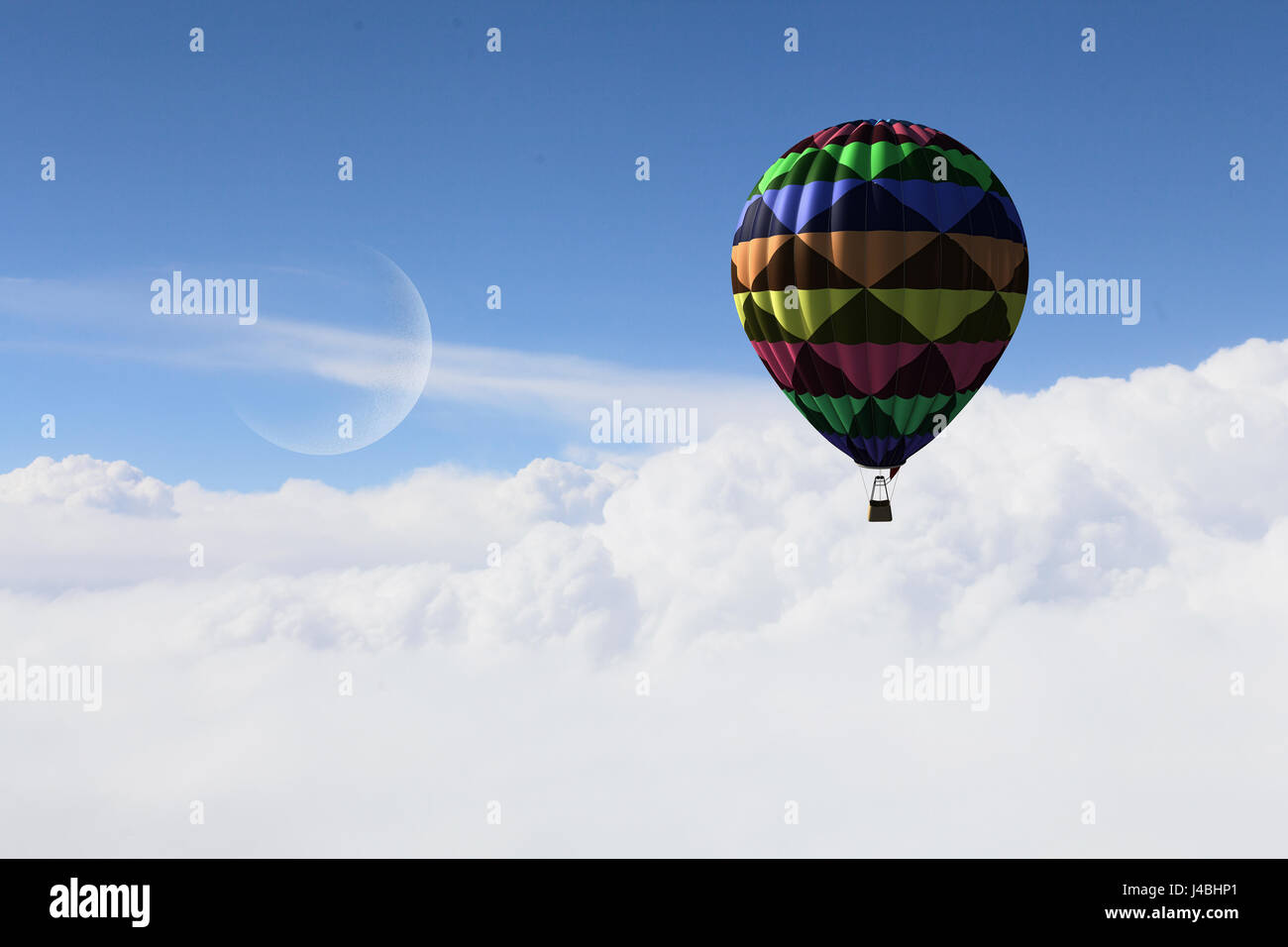 Aerostat flying above clouds Stock Photo - Alamy