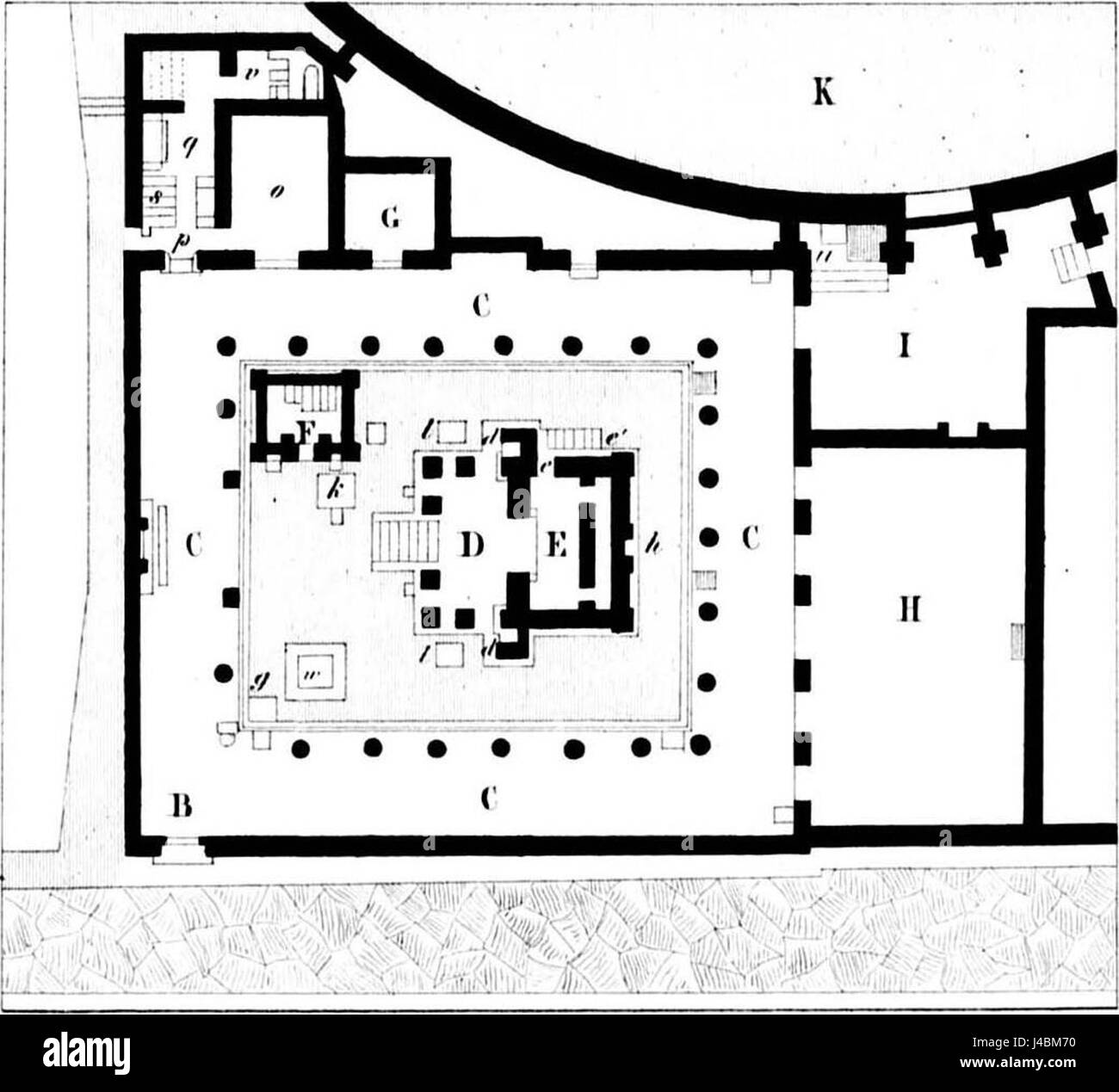 Pompeii Regio 08 Insula 07 Temple of Isis plan 01 Stock Photo