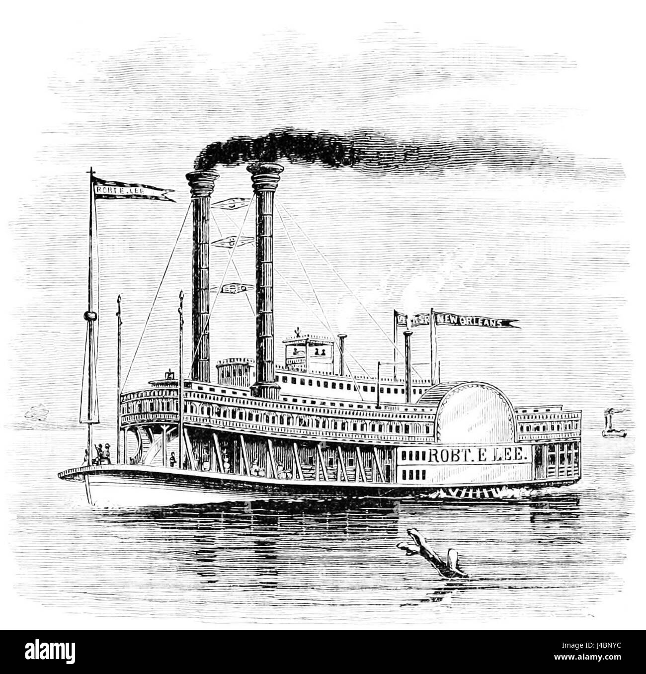 PSM V12 D557 Mississippi steam boat 1876 Stock Photo