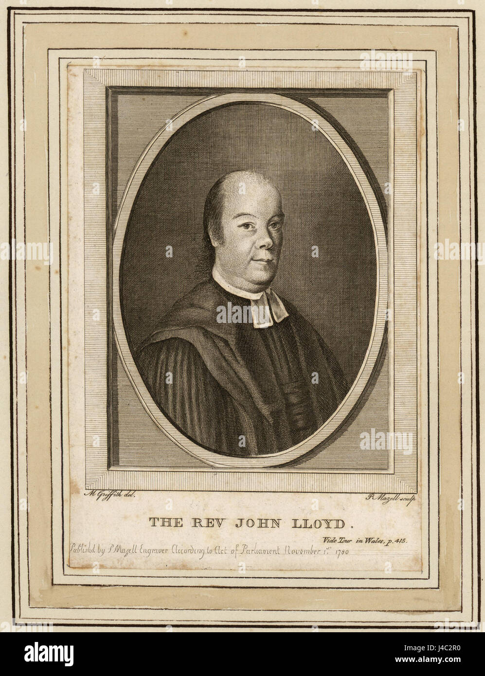 Rev. John Lloyd 1780 by Moses Griffith Stock Photo