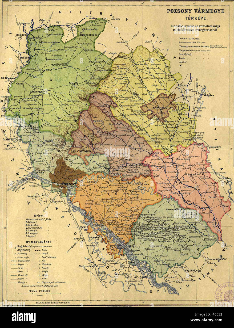 pozsony-county-administrative-map-stock-photo-alamy