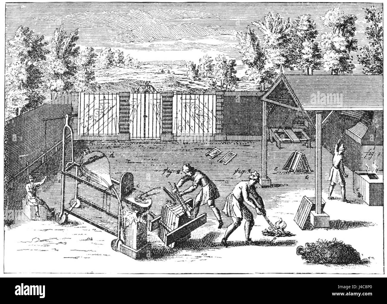 Crucible Process Iron melting process Black and White Stock Photos & Images - Alamy