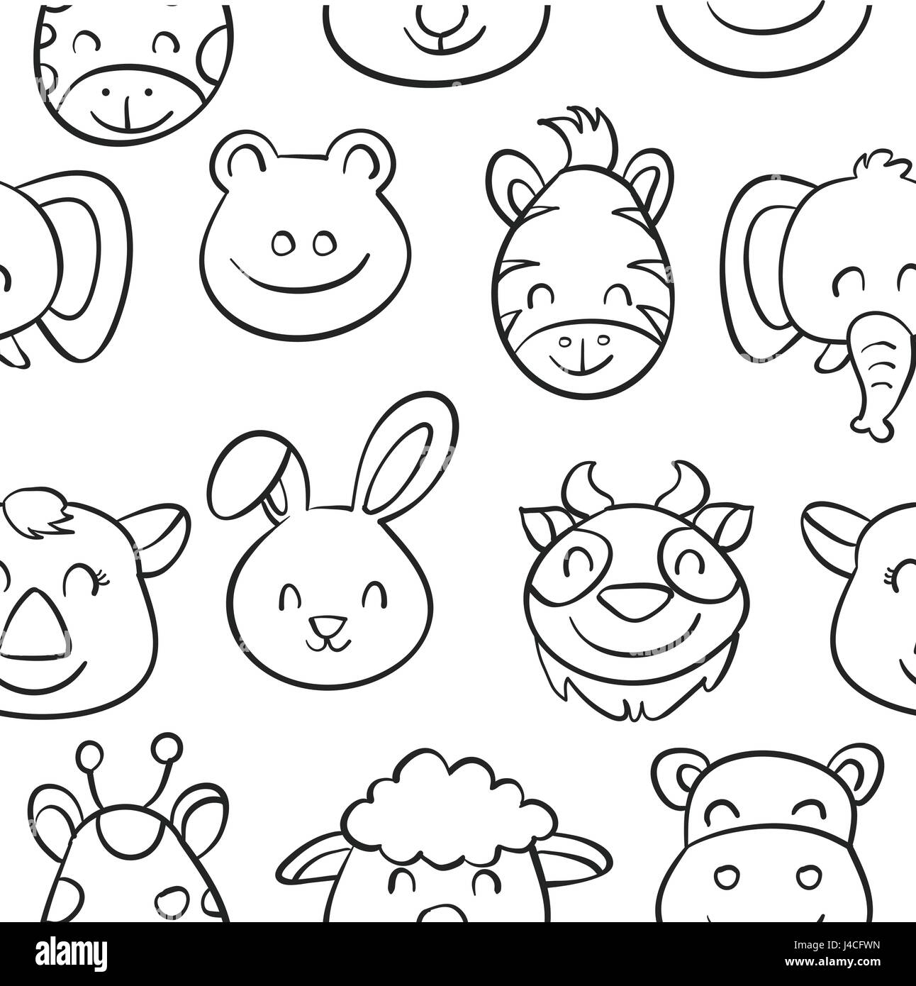 Hand draw animal style pattern collection Stock Vector Image & Art - Alamy