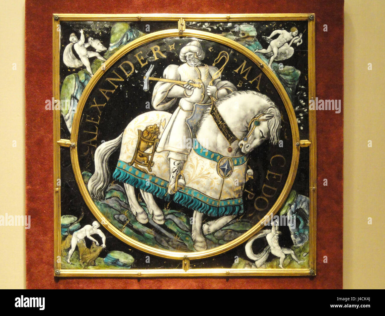 Plaque of Alexander the Great, workshop of Colin Nouailher, Limoges, c. 1540   Nelson Atkins Museum of Art   DSC08645 Stock Photo