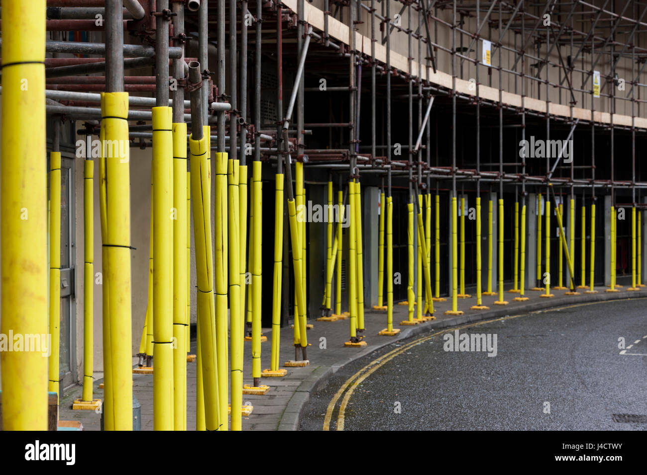 Scaffolding on a building in Bristol city centre Stock Photo Alamy