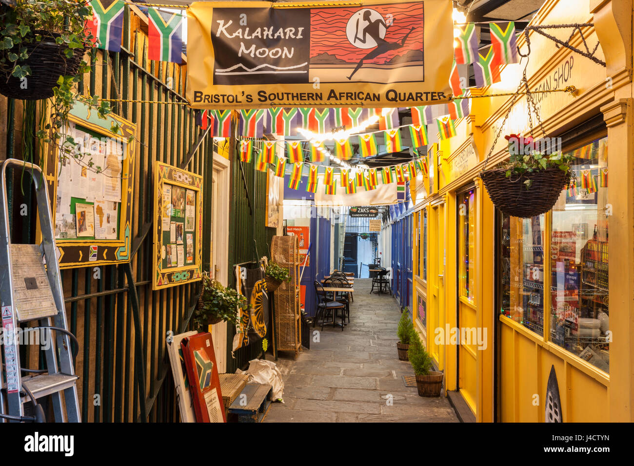 A view along one of the aisles in St Nicholas Market, Bristol. Stock Photo