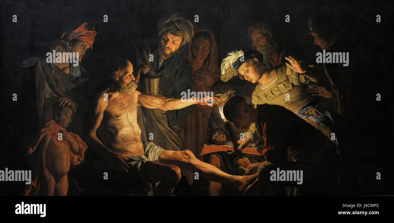 Mattheus Stomer (1600-1650). Dutch golden age painter. Death of Seneca, 1640-45. Roman Stoic philosopher. Italy. National Museum of Capodimonte. Naples. Italy. Stock Photo