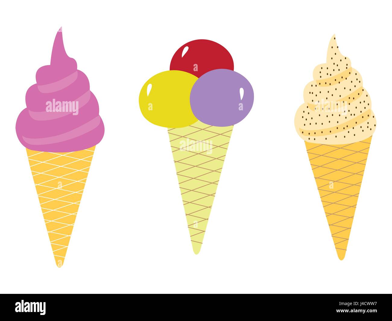 Set of Ice Cream Cones Stock Vector Image &amp; Art - Alamy
