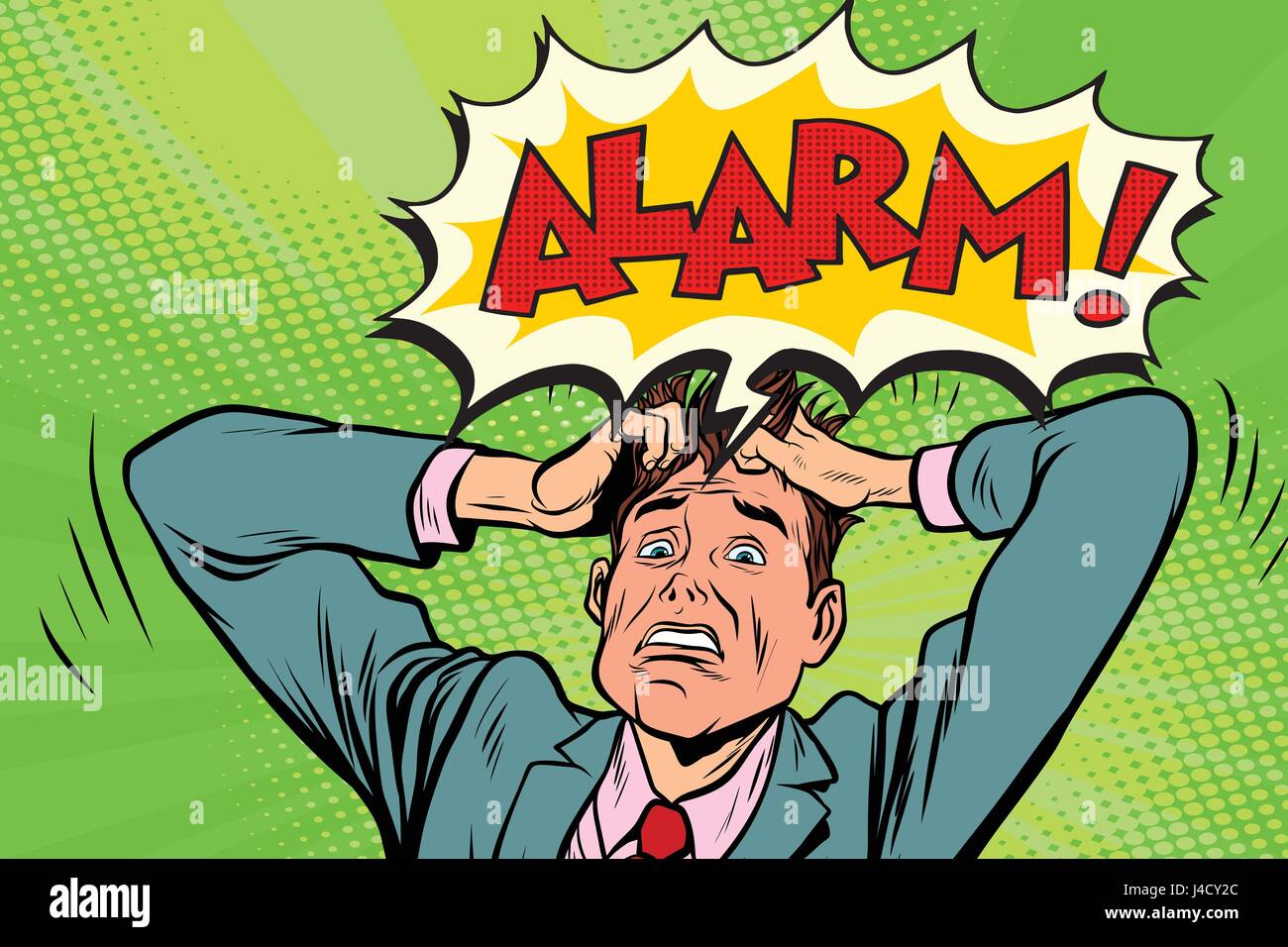 alarm businessman in panic. Pop art retro vector illustration Stock Vector  Image & Art - Alamy