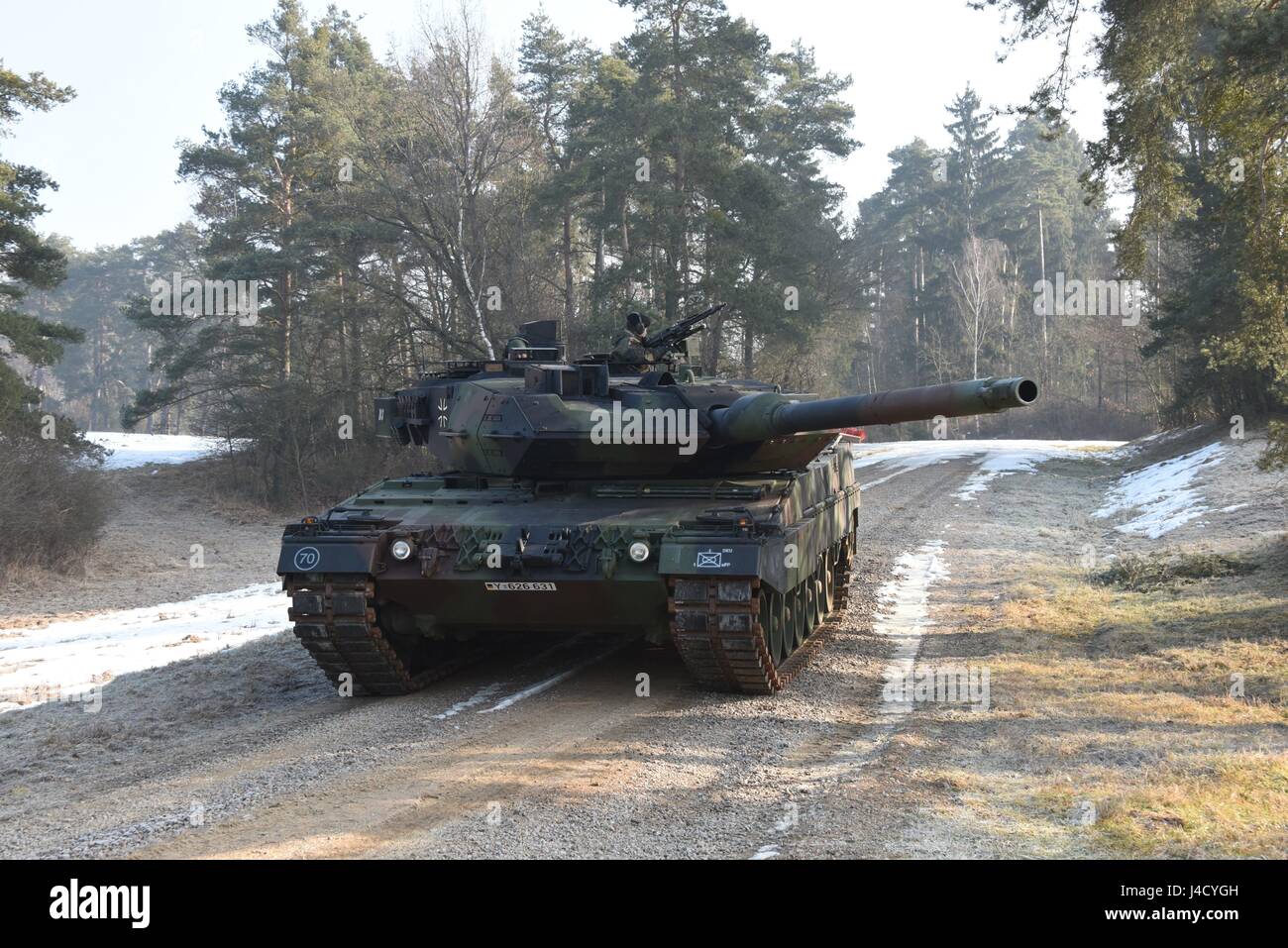 Leopard 2A6 main battle tank of Panzerbataillon 104 before the ...