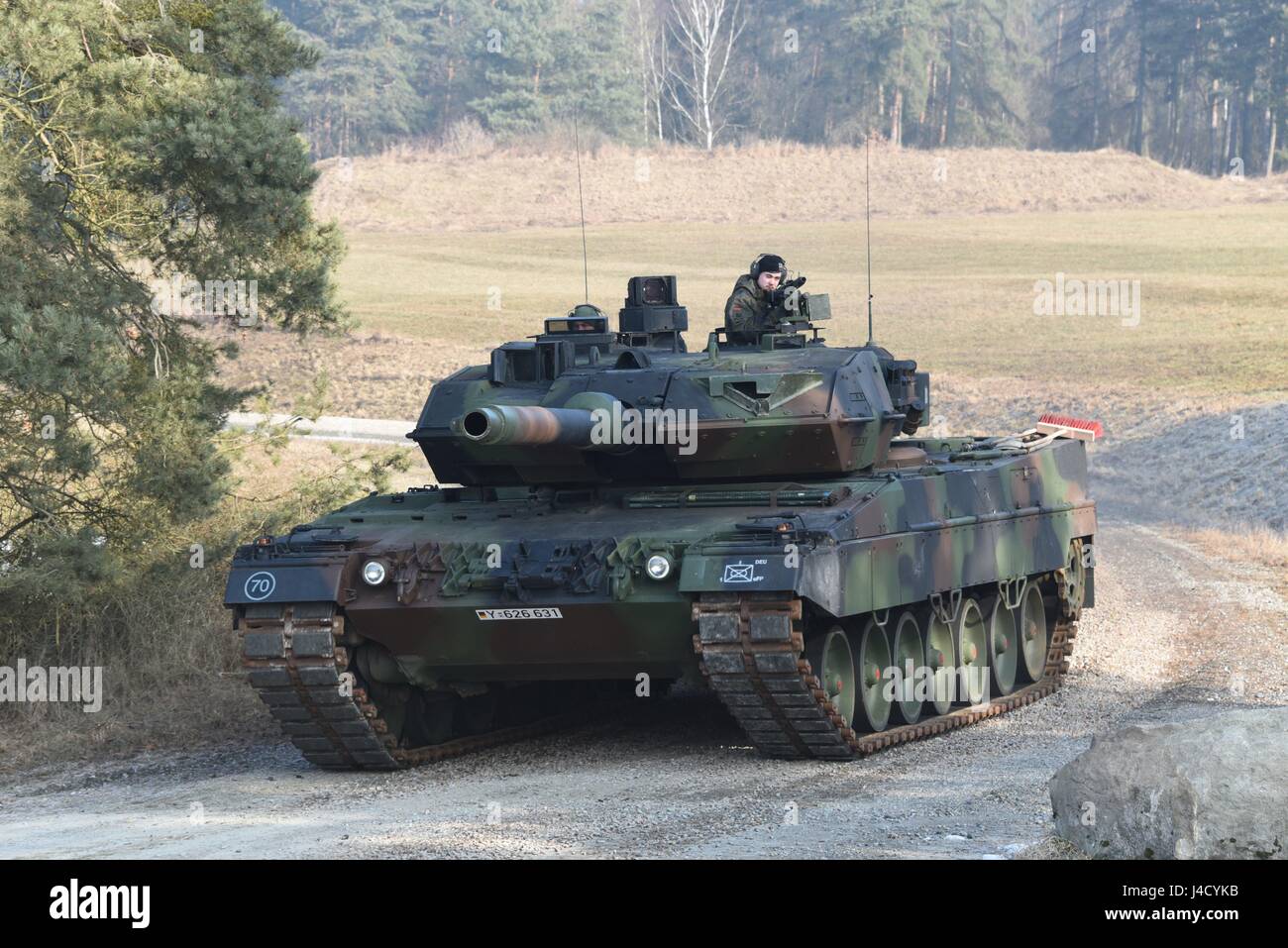 Leopard 2A6 main battle tank of Panzerbataillon 104 before the ...