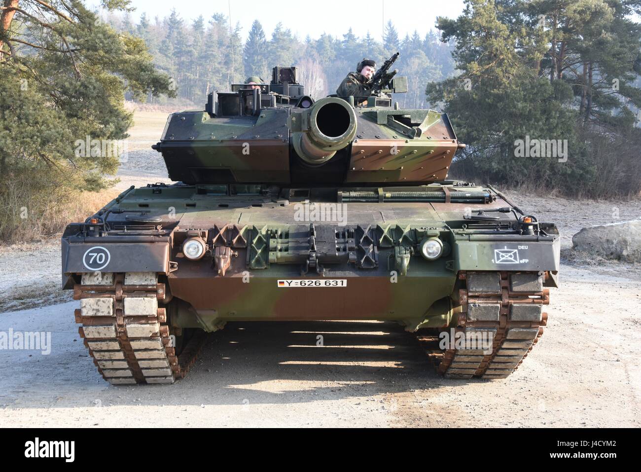 Leopard 2A6 Main Battle Tank Of Panzerbataillon 104 Before The Deployment  To Lithuania As Part Of The Nato Initiative Enhanced Forward Presence  (Efp). The Bundeswehr Deployed Six Leopard 2A6 Mbts To Support