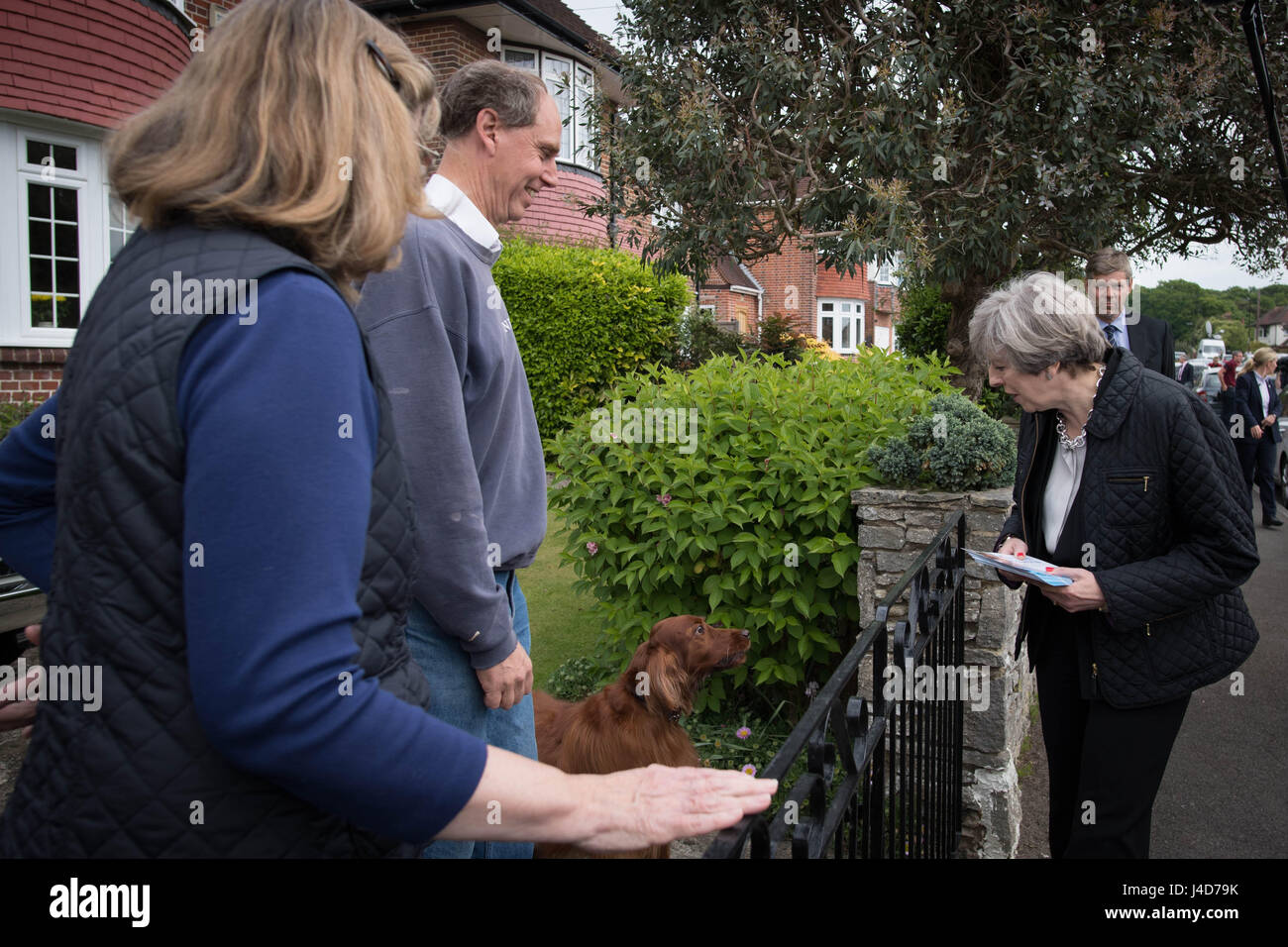 Prime Minister Theresa May meets local residents during a visit to Southampton on the election campaign trail. Stock Photo
