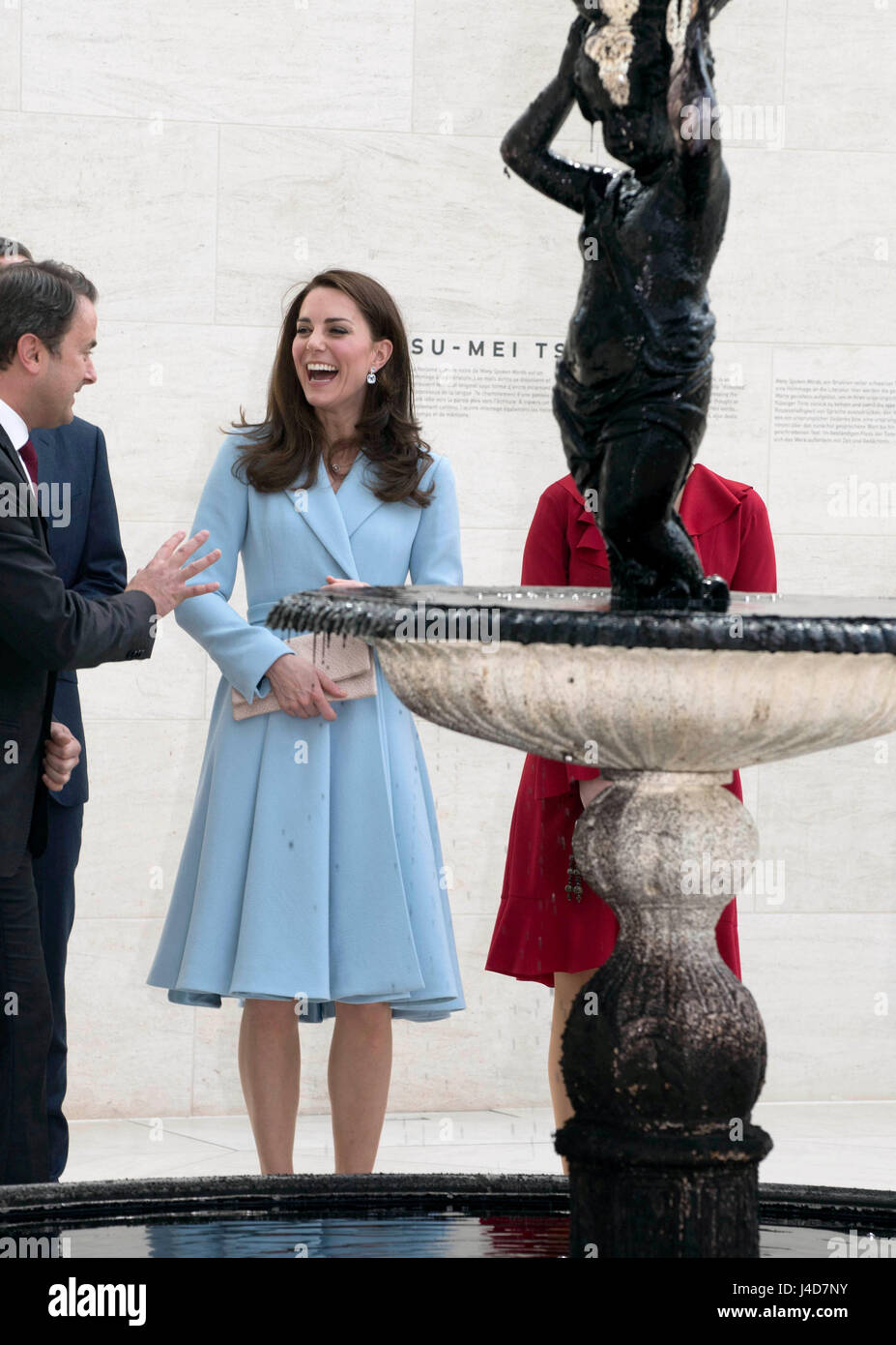 The Duchess of Cambridge visits MUDAM (Musze d'Art Moderne) during a day of visits in Luxembourg where she is attending commemorations marking the 150th anniversary 1867 Treaty of London, that confirmed the country's independence and neutrality. Stock Photo
