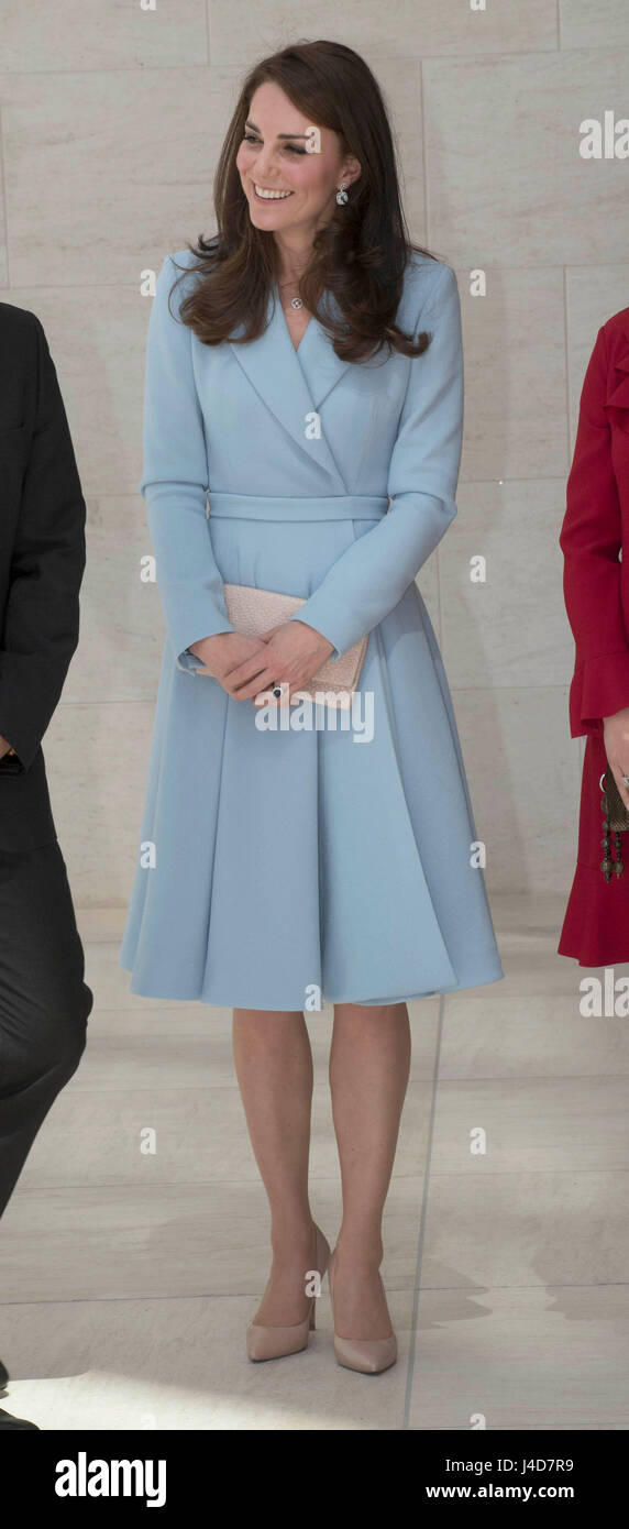The Duchess of Cambridge visits MUDAM (Musze d'Art Moderne) during a day of visits in Luxembourg where she is attending commemorations marking the 150th anniversary 1867 Treaty of London, that confirmed the country's independence and neutrality. Stock Photo