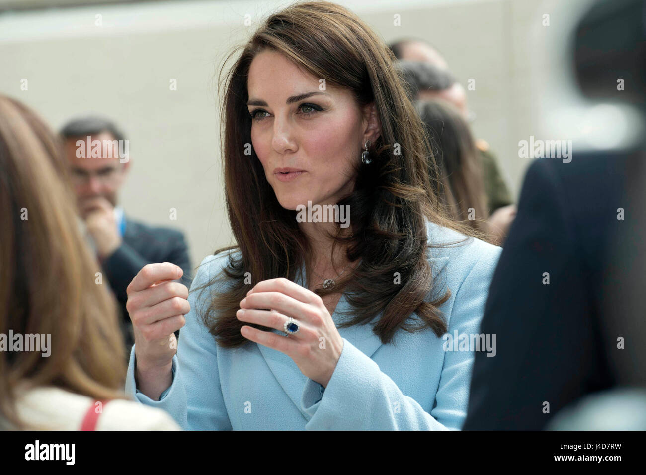 The Duchess of Cambridge visits MUDAM (Musze d'Art Moderne) during a day of visits in Luxembourg where she is attending commemorations marking the 150th anniversary 1867 Treaty of London, that confirmed the country's independence and neutrality. Stock Photo