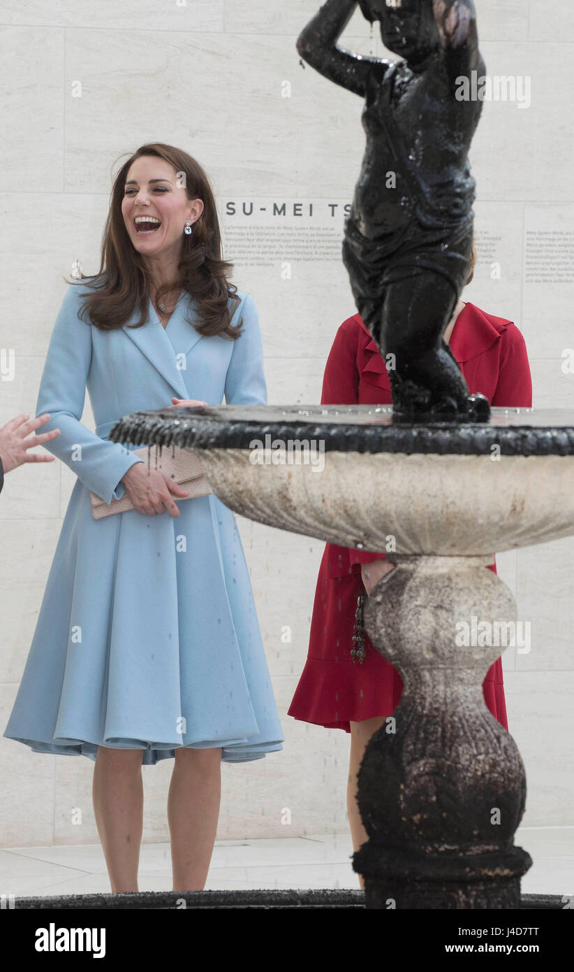 The Duchess of Cambridge visits MUDAM (Musze d'Art Moderne) during a day of visits in Luxembourg where she is attending commemorations marking the 150th anniversary 1867 Treaty of London, that confirmed the country's independence and neutrality. Stock Photo