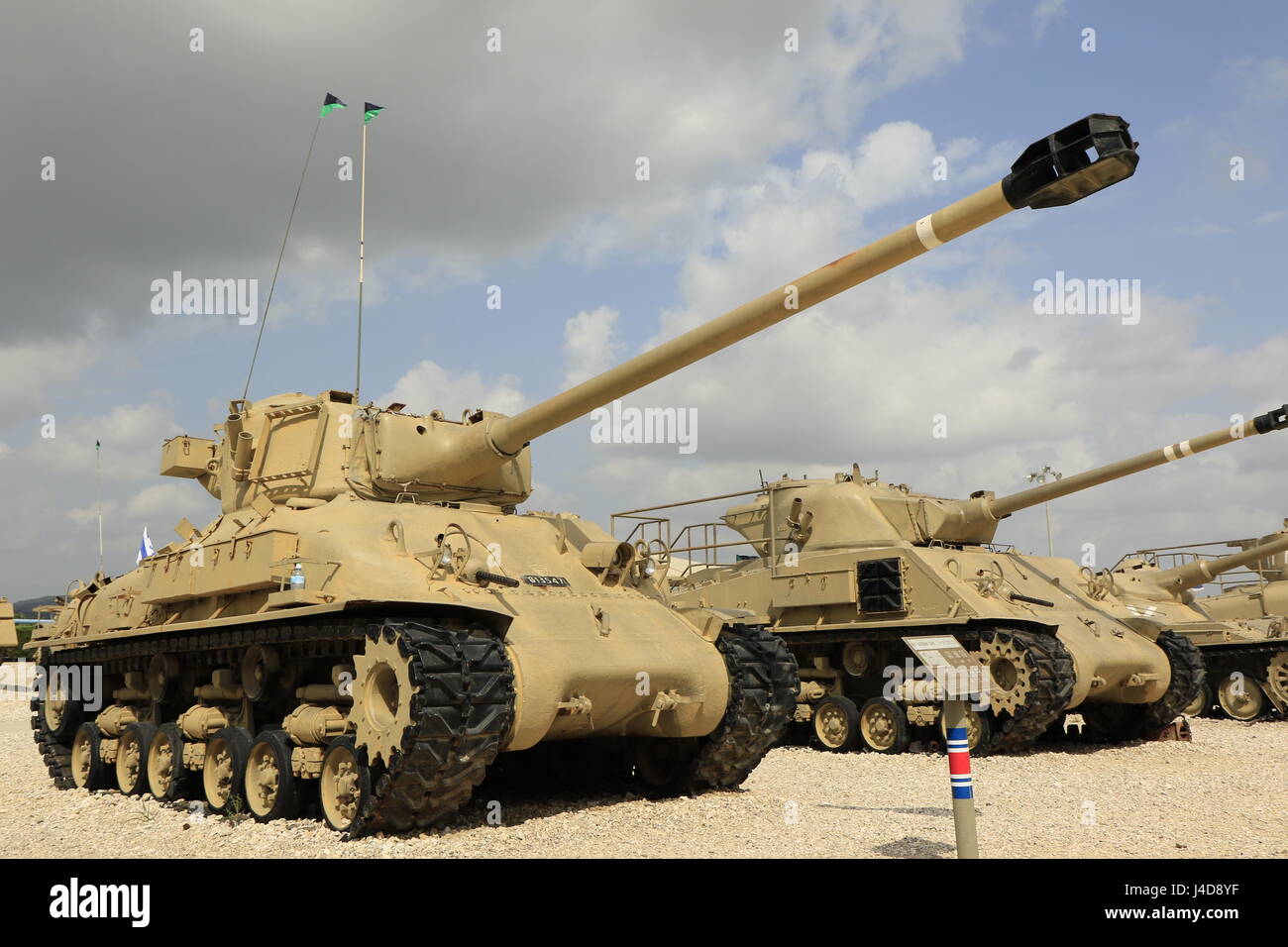 Israel, American Sherman tanks on display at the Armored Corps Memorial Site and Museum in Latrun Stock Photo