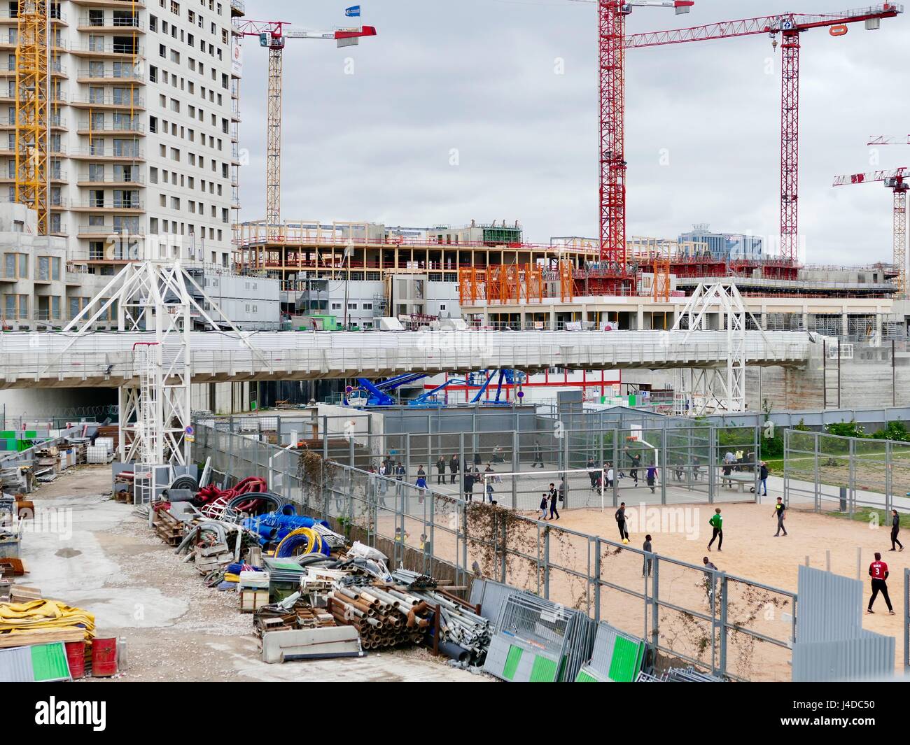 Urban growth around the Parc Martin Luther King in the Clichy-Batignolles eco district. Paris, France Stock Photo