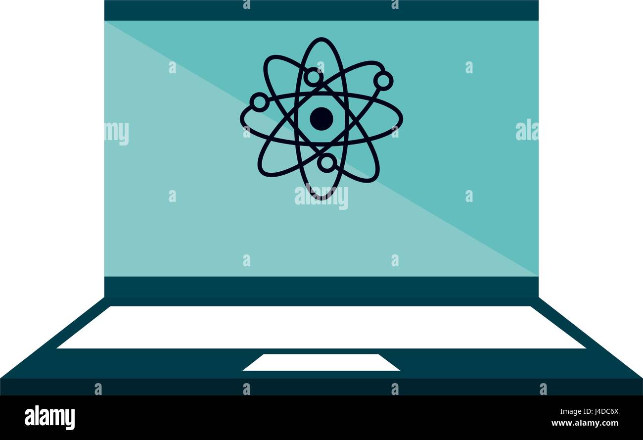 computer laptop with atom isolated icon Stock Vector Image & Art - Alamy