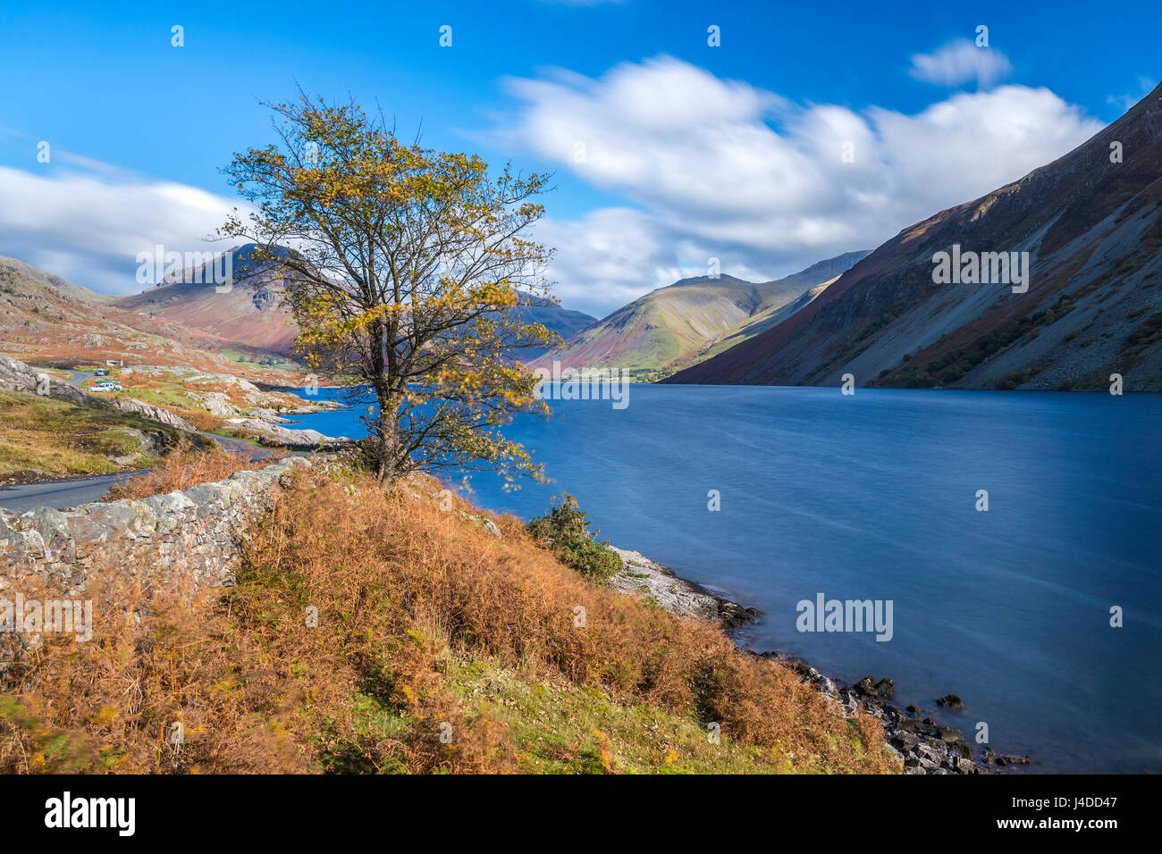 Wast Water in autumn, Lake District National Park, Cumbria, England, United Kingdom, Europe. Stock Photo