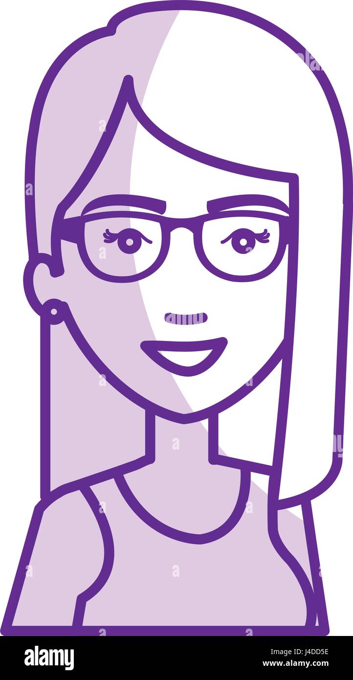 beautiful and young woman with glasses Stock Vector Image & Art - Alamy