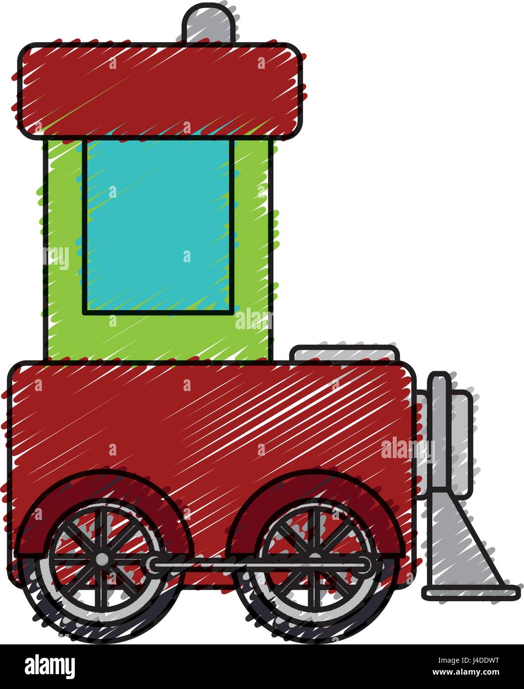 cute train toy icon Stock Vector
