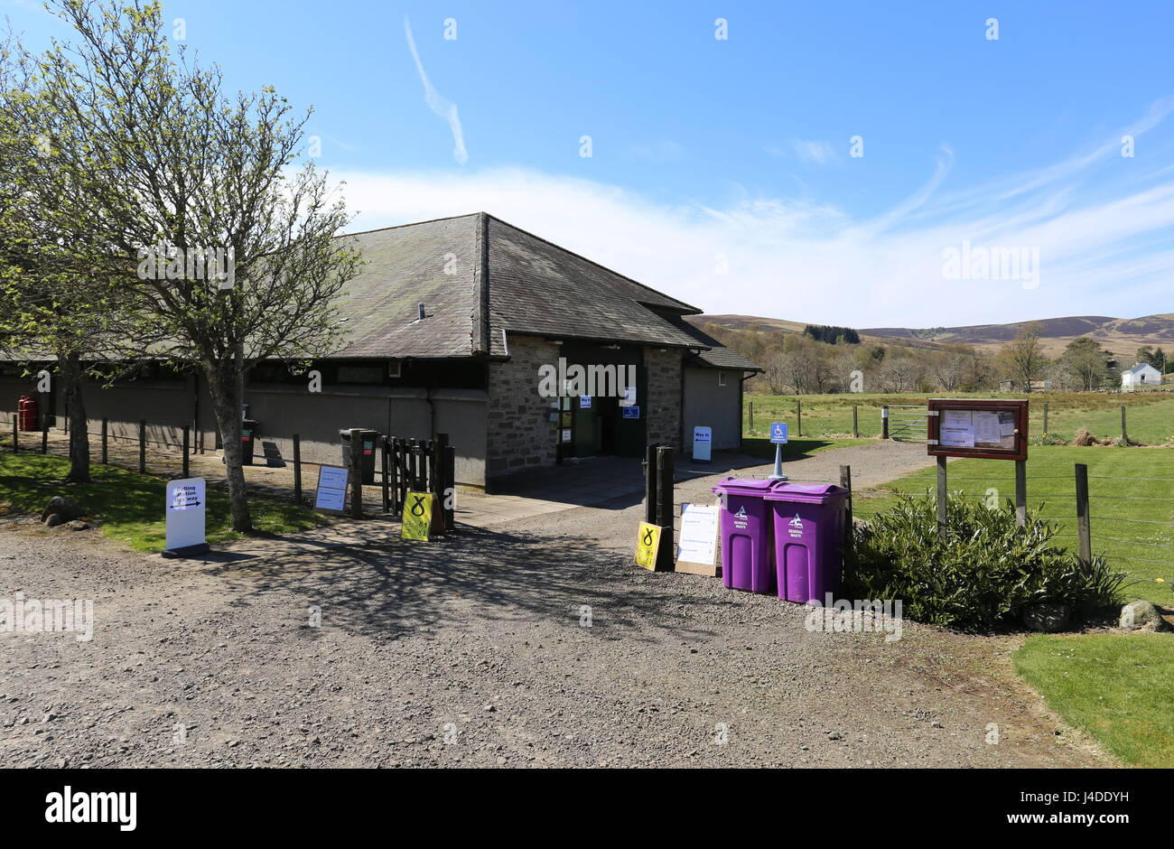 Exterior of Kirkton of Glenisla village Hall Scotland May 2017 Stock
