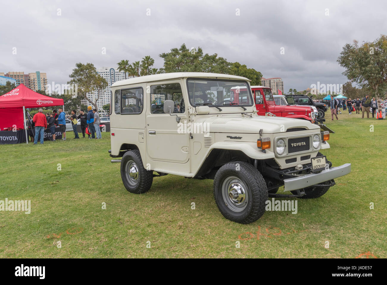 Long Beach, USA - May 6 2017: Toyota FJ40 Land Cruiser 1979 on display during the 22nd annual All Toyotafest. Stock Photo