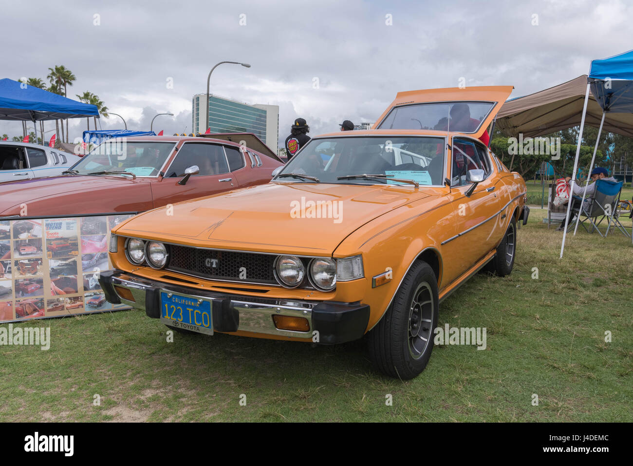 Long Beach, USA - May 6 2017: Toyota Celica 1977  on display during the 22nd annual All Toyotafest. Stock Photo