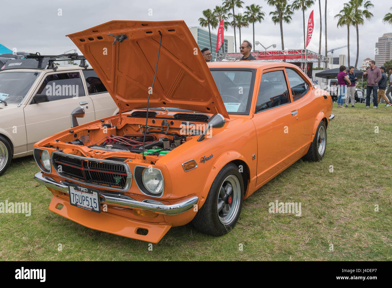 Long Beach, USA - May 6 2017: Toyota Corolla Sprinter 1972 on display during the 22nd annual All Toyotafest. Stock Photo