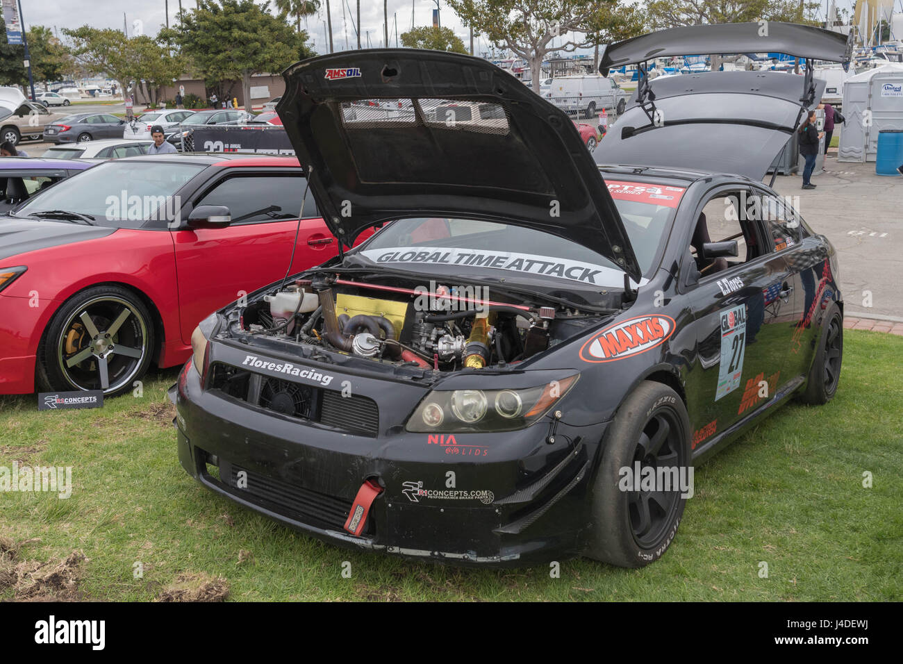 Long Beach, USA - May 6 2017: Scion tC 2008 on display during the 22nd annual All Toyotafest. Stock Photo