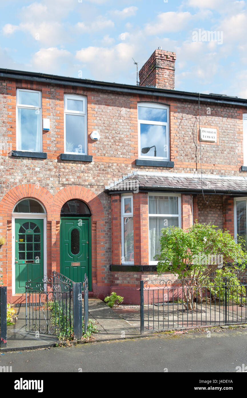 typical working class red brick terraced house in manchester uk originally built 1908 Stock Photo